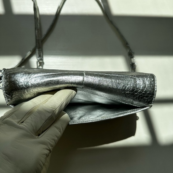 Nancy Gonzalez Metallic Crocodile Wallet On Chain| - Picture 6 of 9